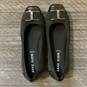 Anne Klein Black Flats with buckle detail size 9